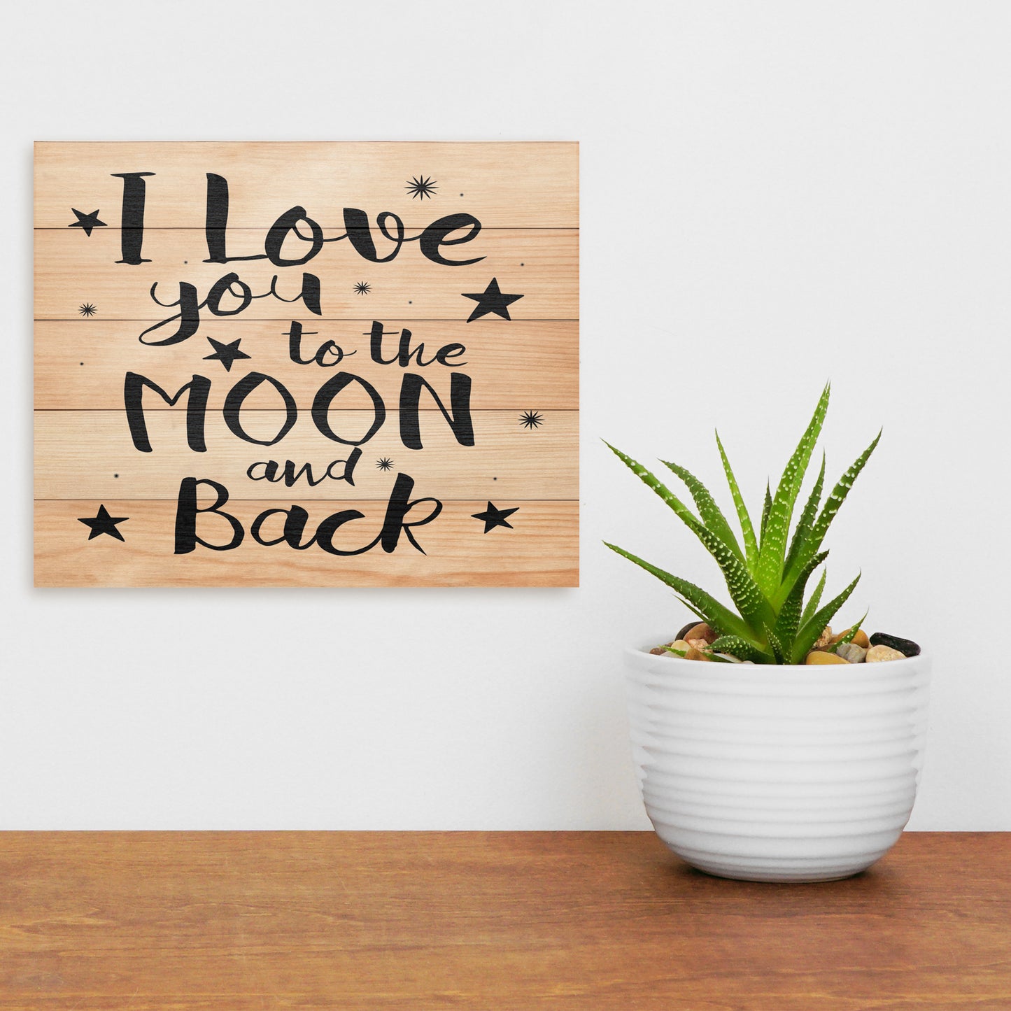 JennyGems I Love You To the Moon and Back Wooden Sign, Home Decor for Anniversary, Gifts for Girlfriend Wife, Farmhouse Wall Art, Made in USA