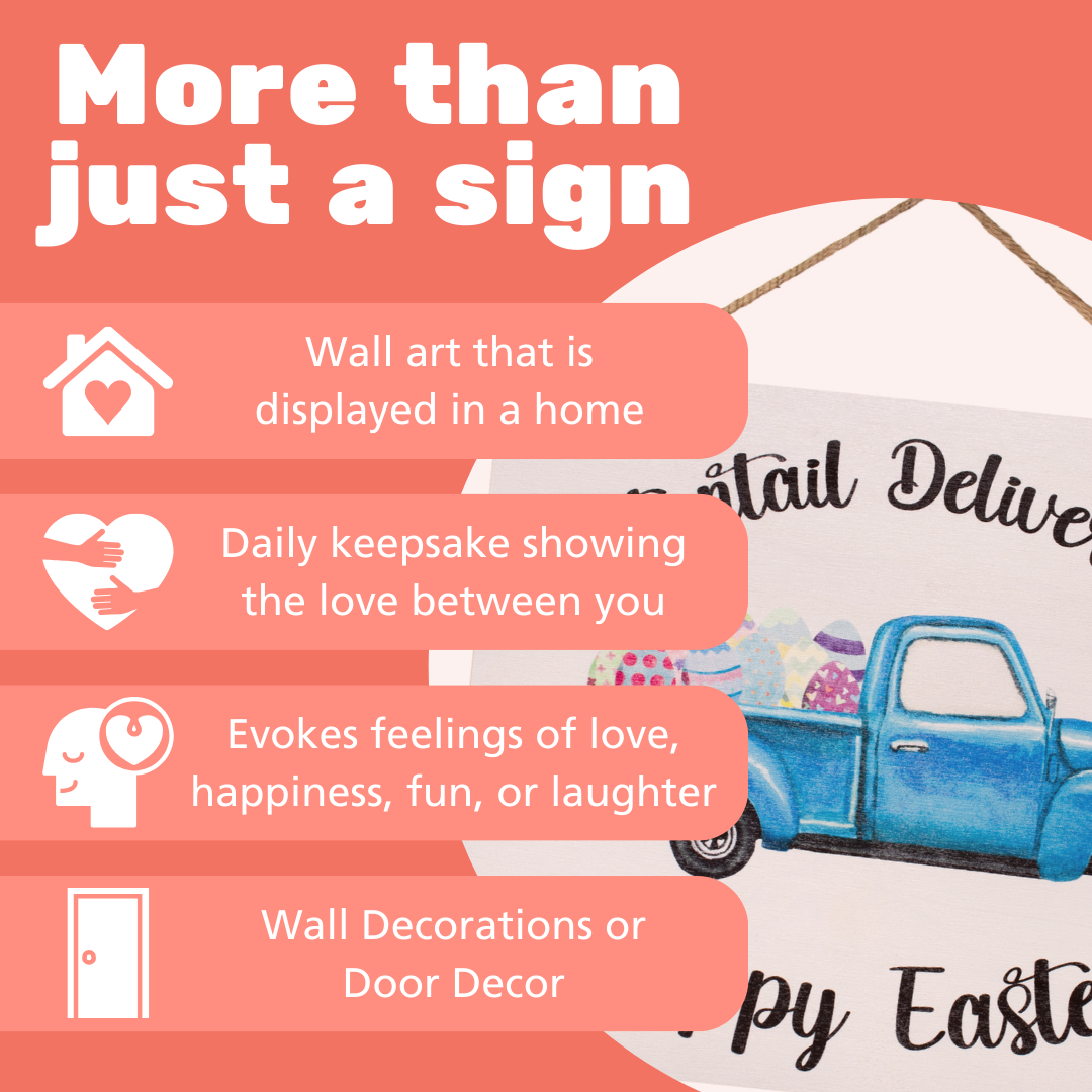Cottontail Delivery Co Happy Easter Hanging Door Sign.