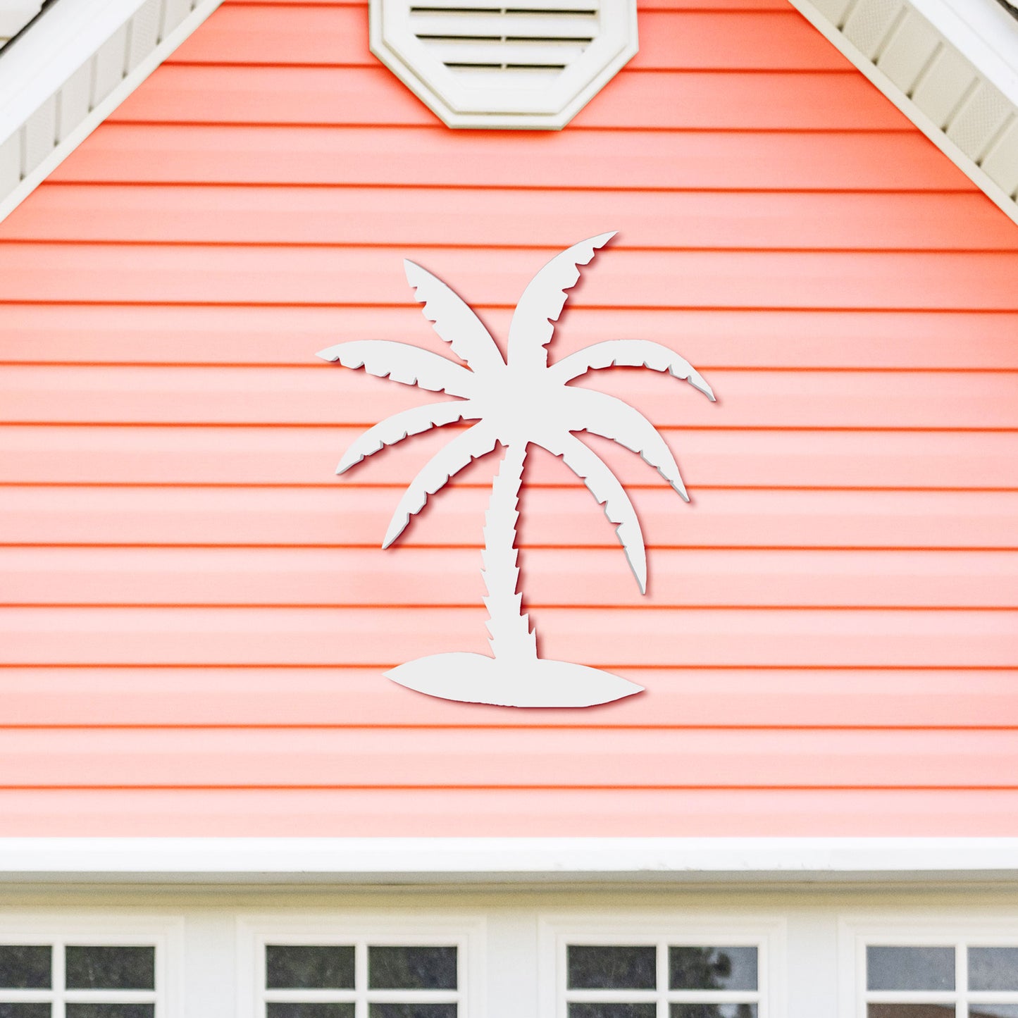 Outdoor Palm Tree Wall Art Beach House Decor – Tropical Palm Tree Sign – Weatherproof PVC Coastal Wall Hanging, 3 Foot