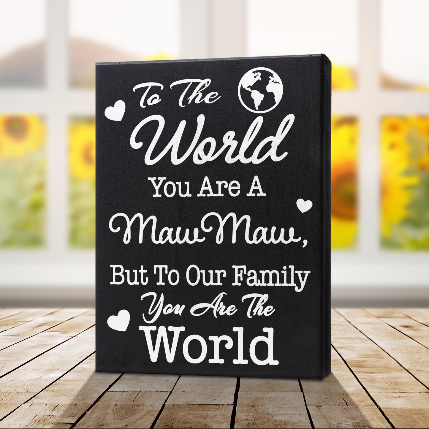 JennyGems Maw Maw Gift Sign Decor Plaque, Mawmaw Gift Wall Hanging and Tabletop Box Sign, 6x8 Inch Wood Sign, Made in USA