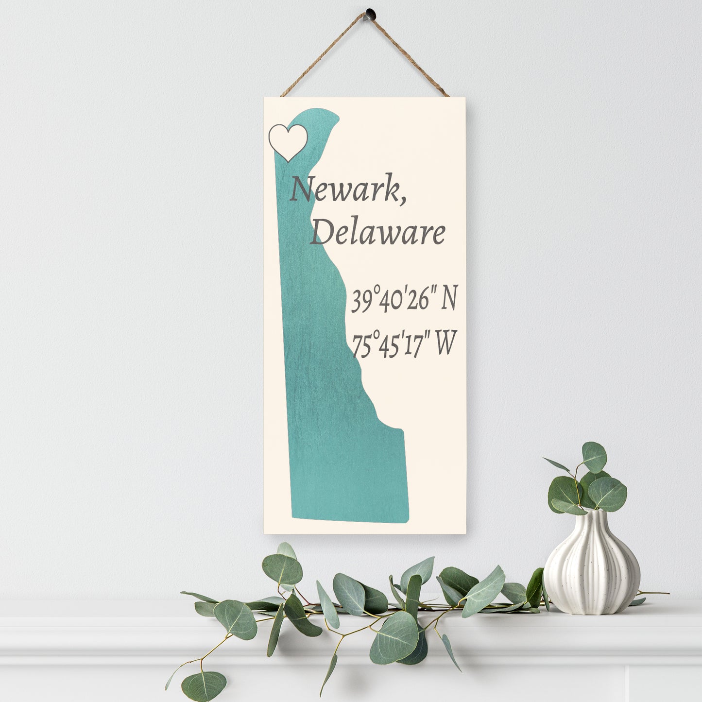JennyGems Newark, Delaware Nautical Wood Sign | Made in USA