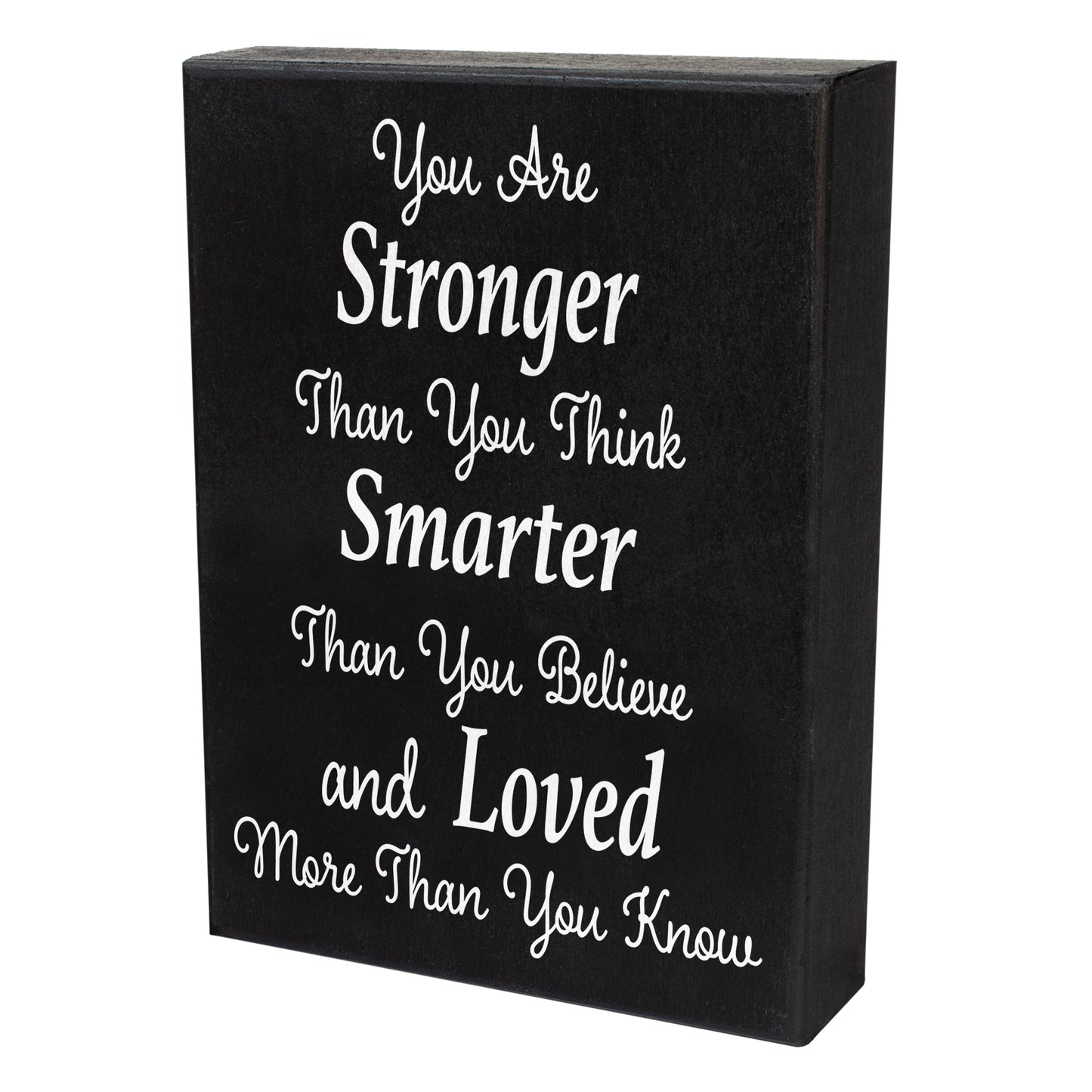 JennyGems You Are Stronger Than You Think Sign, Encouragement Gifts for Women, Inspirational Gifts Farmhouse Decor Signs, Best Friend Gifts, Desk Decor Positive Motivational Quotes
