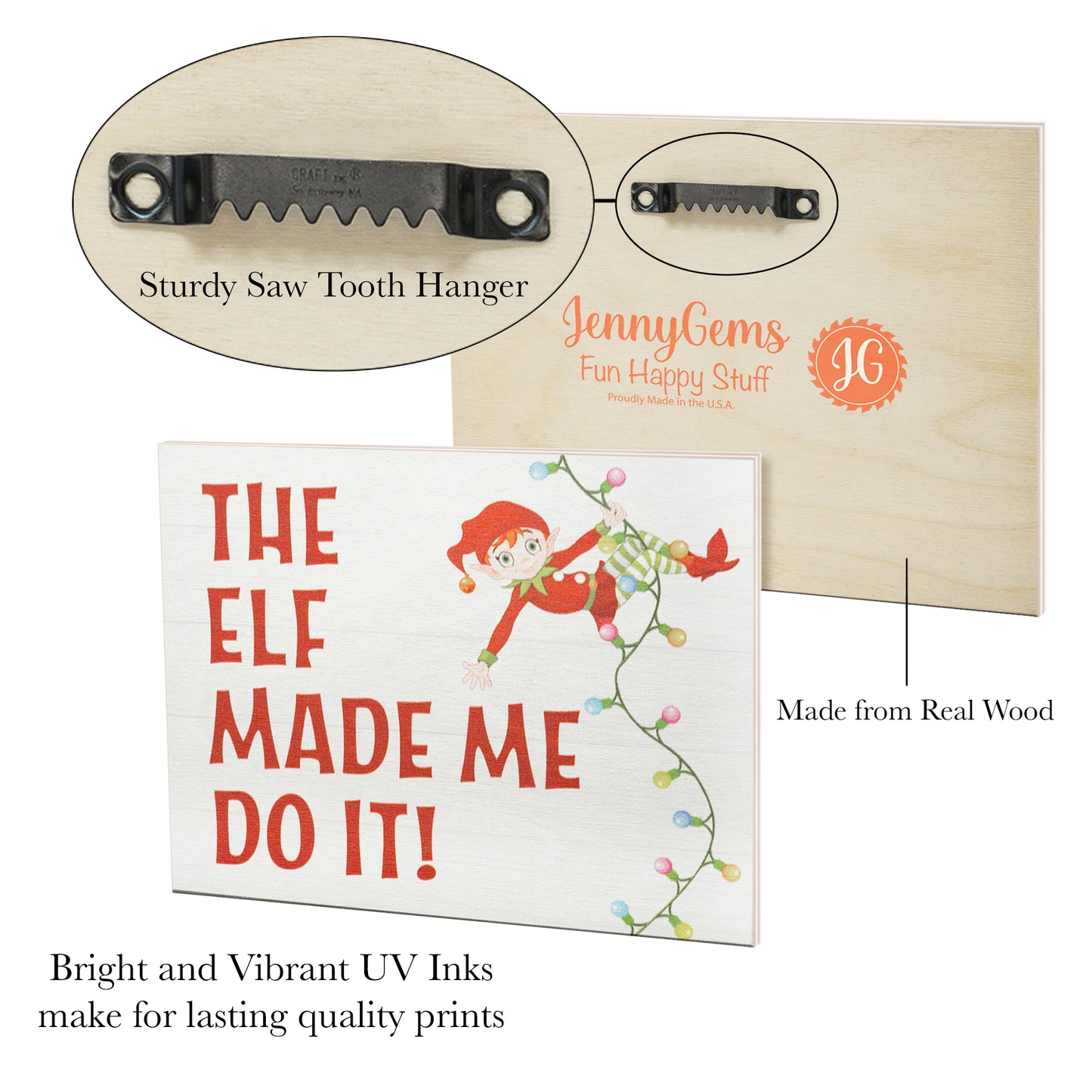 The Elf Made Me Do It Wood Sign, Christmas Decorations, Cute Christmas Decor, Holiday Decor, Christmas Gifts, American Made