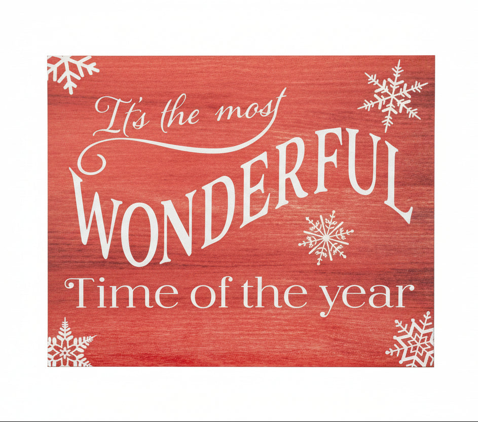 It's The Most Wonderful Time of the Year Wood Sign, Christmas Decorations, Holiday Decor, Christmas Gifts, American Made