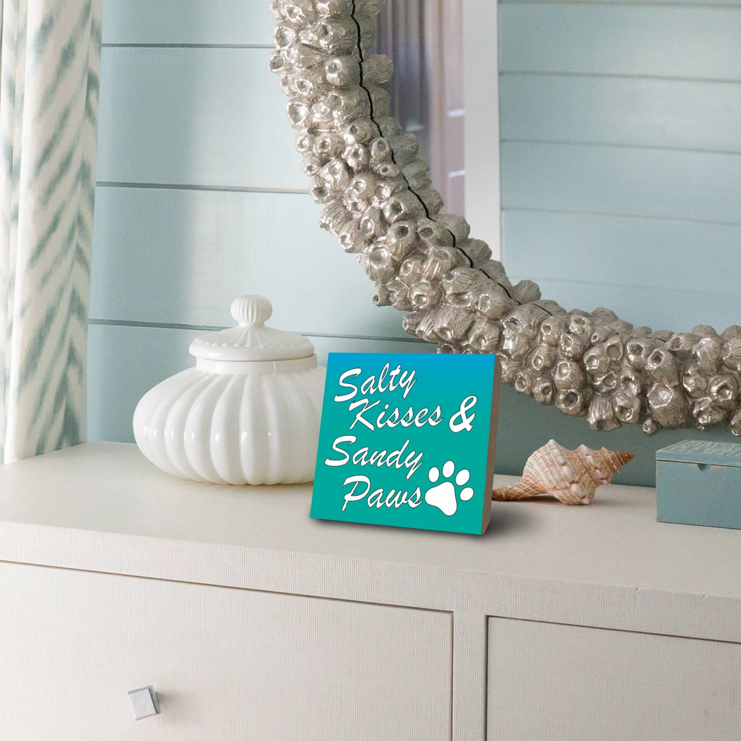 Salty Kisses Sandy Paws Wooden Sign