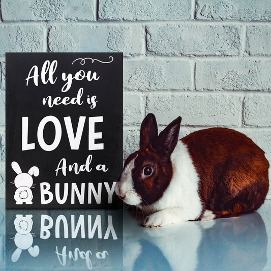 All You Need Is Love and a Bunny Wood Sign