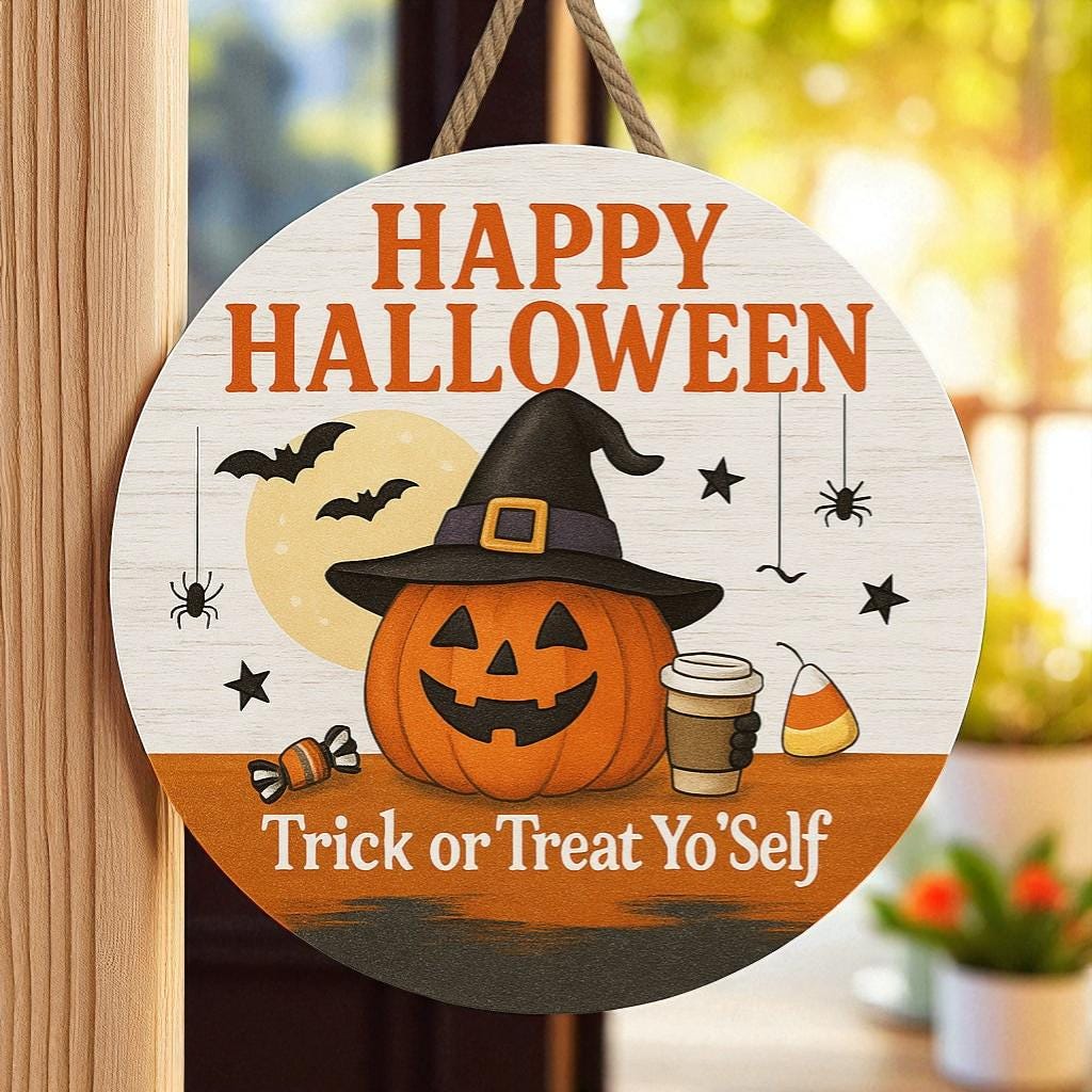 Trick or Treat Yo'Self 16 Inch Door Hanger