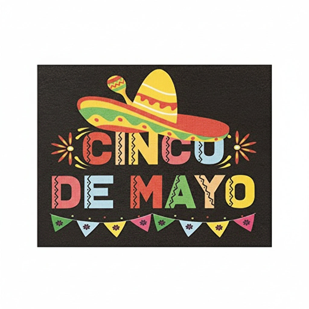 Cinco de Mayo Sign and Decorations, Mexican Fiesta Party Decor, Wooden Sign and Wall Hanging, Made in USA