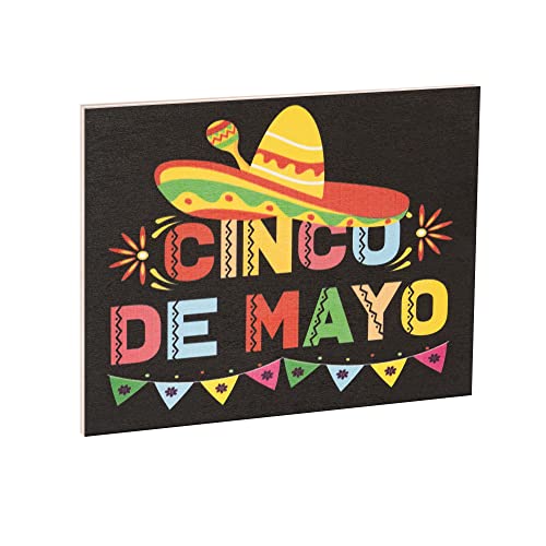 Cinco de Mayo Sign and Decorations, Mexican Fiesta Party Decor, Wooden Sign and Wall Hanging, Made in USA