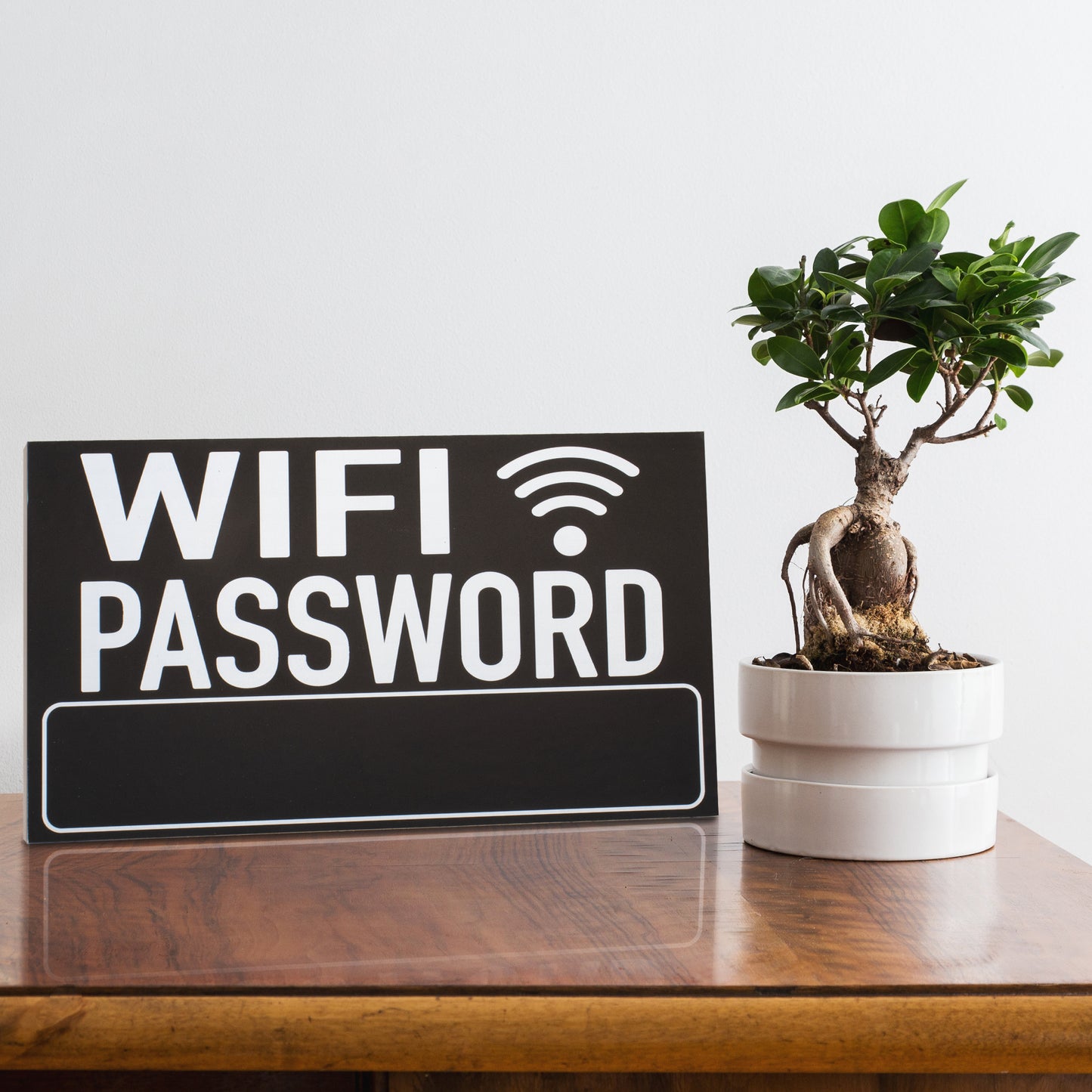 JennyGems WIFI Password Wood Sign for Home and Business, Chalkboard Wifi Sign, Vacation Rental Sign, Internet Password Sign, WIFI Chalk Board, Shelf Sitter and Wall Decor, Made in USA