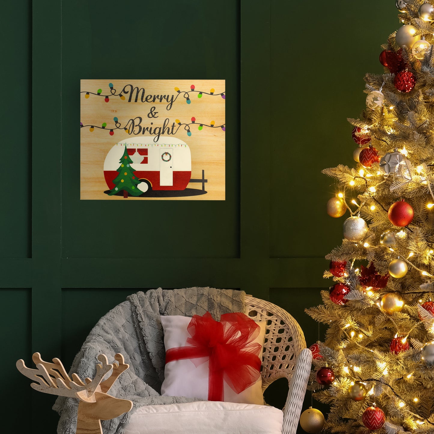 Christmas Decorations, Merry and Bright Christmas Sign, Christmas Decor, Wooden Wall Decor,  Made in USA