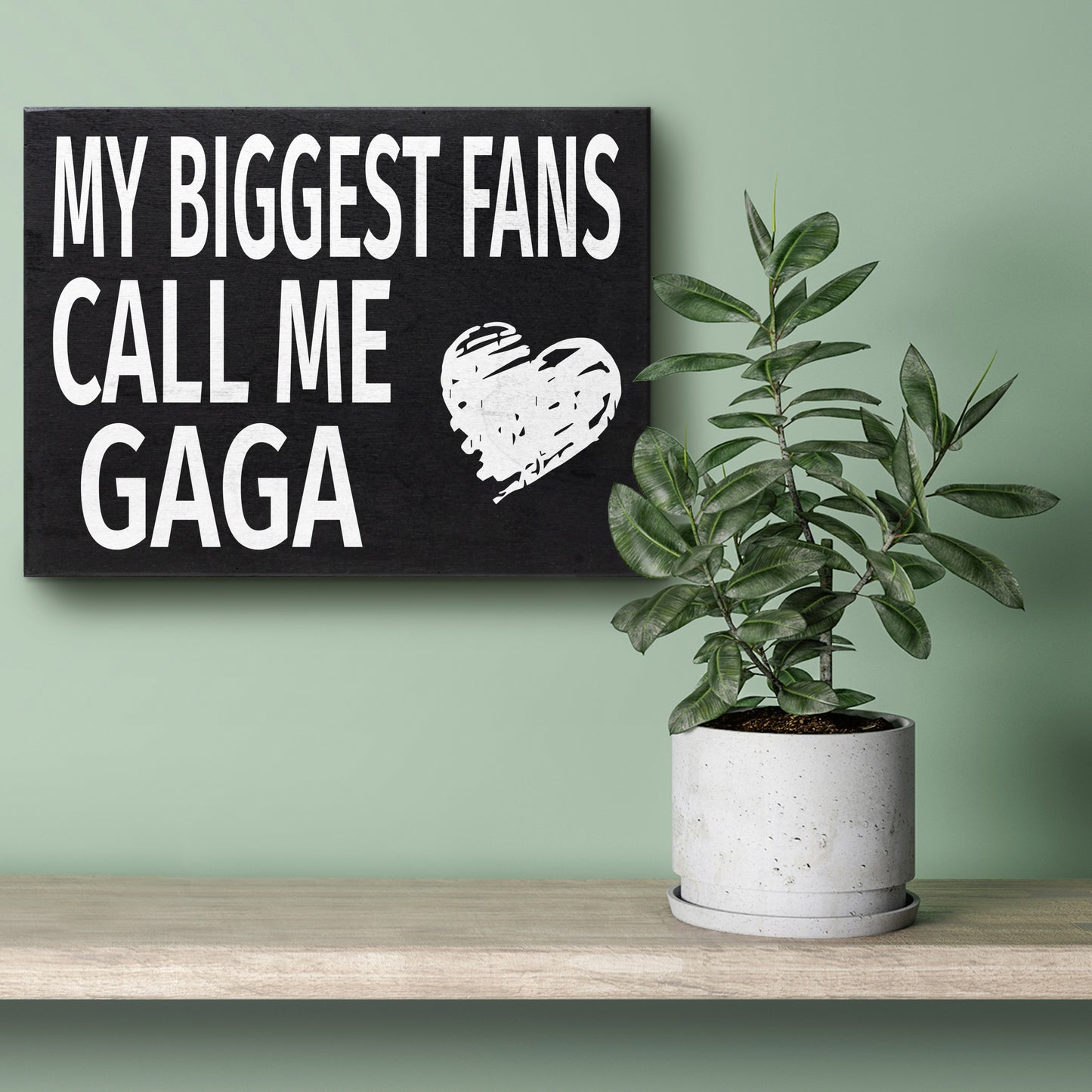 JennyGems Gifts for Gaga, Gaga Gifts from Granddaughter Grandson, My Biggest Fans Call Me Gaga Wooden Box Sign, Gaga Gifts for Christmas, Gaga Birthday Gifts from Grandkids