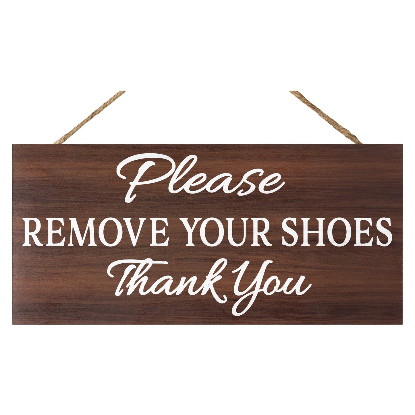 JennyGems - Please Remove Your Shoes Thank You, No Shoes Sign, 12x6 Inches - Made in USA