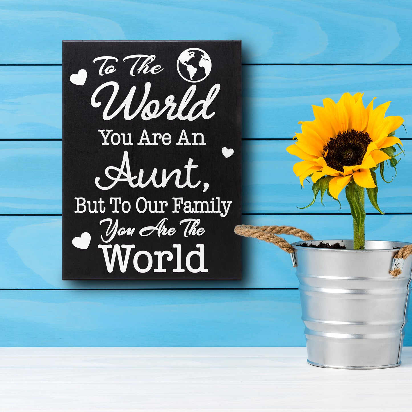 JennyGems Aunt Gifts Sign Decor Plaque, Meaningful Gift for Aunt, Wall Hanging, Tabletop and Shelf Accent 6x8 Inches, Made in USA