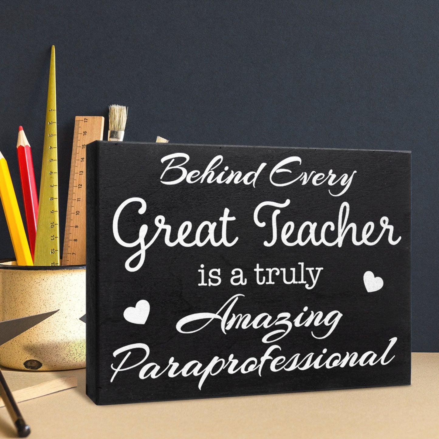 JennyGems Gifts for Paraprofessionals, Paraprofessional Gifts, Meaningful Gift for Paraprofessional, Paraeducator Gift, Wood Sign, Wall Hanging and Tabletop Display, Shelf Accent, American Made