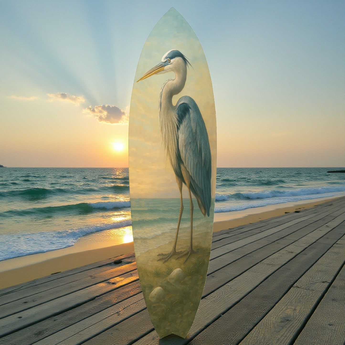 Egret Decorative Surfboard