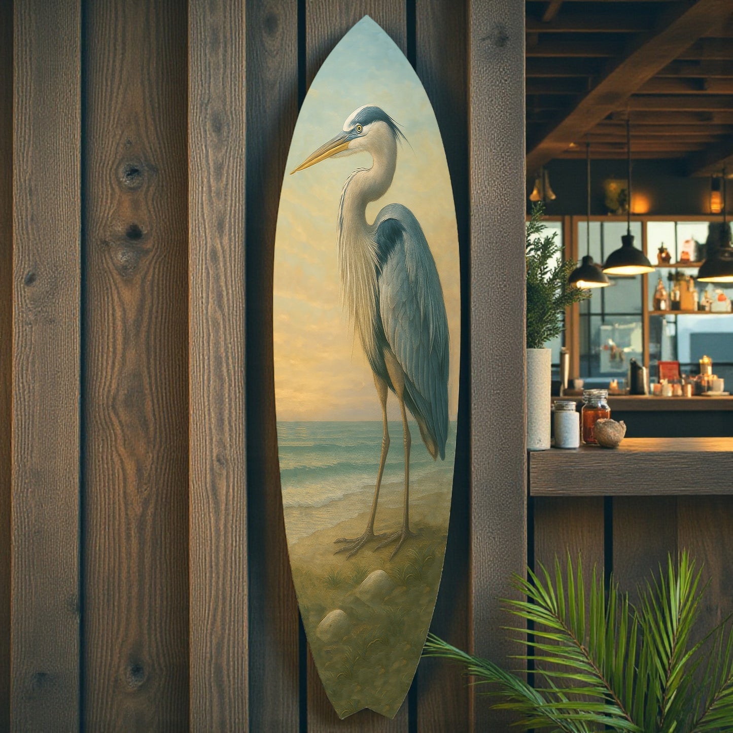 Egret Decorative Surfboard