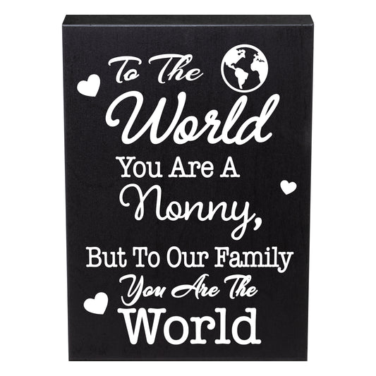 JennyGems Nonny Gift Sign Decor Plaque, Gift for Nonny, 6x8 Inch Wall Hanging and Tabletop Box Sign, Made in USA