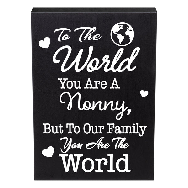 JennyGems Nonny Gift Sign Decor Plaque, Gift for Nonny, 6x8 Inch Wall Hanging and Tabletop Box Sign, Made in USA