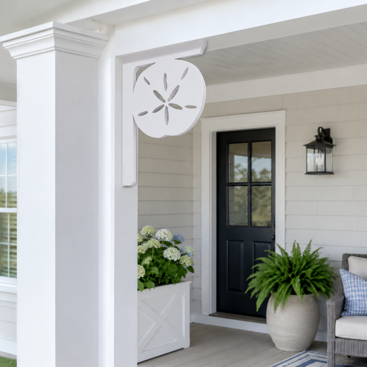 Sand Dollar Mailbox Bracket: Coastal Beach House Decor, Weather Resistant PVC