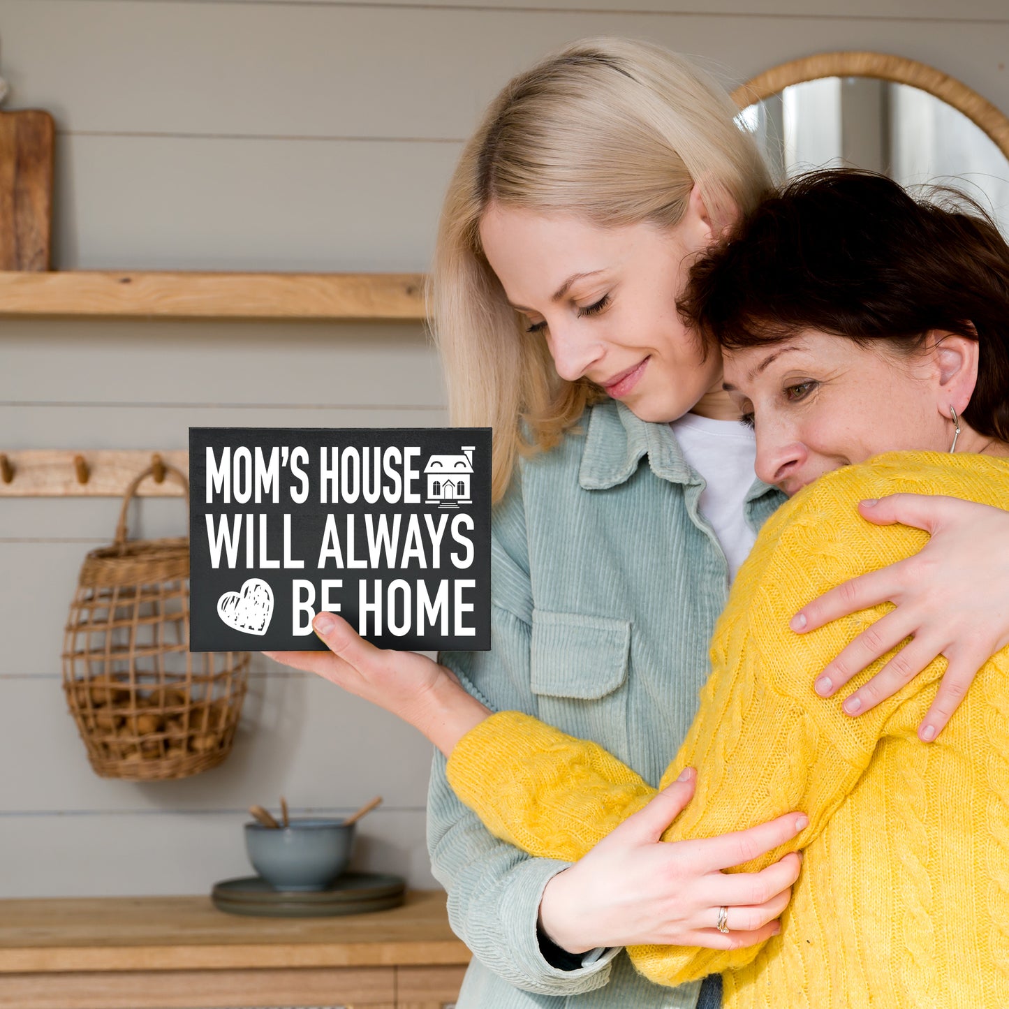 JennyGems Mom's House Will Always Be Home Sign, Mom Decor, Birthday Gifts for Mom, Mom Gifts, Sentimental Gifts for Mom, American Made