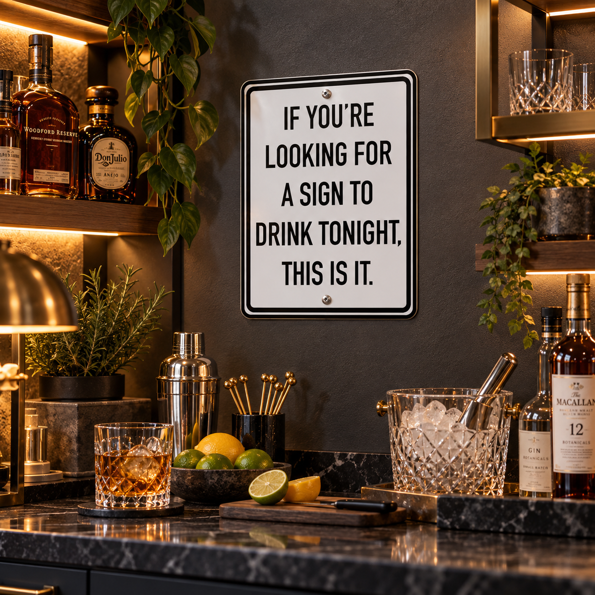 If You're Looking for a Sign to Drink Tonight This is It Metal Sign for Home Bar, Man Cave, Pub, Garage Wall Decor, 9 x 12 Inch, Made in USA