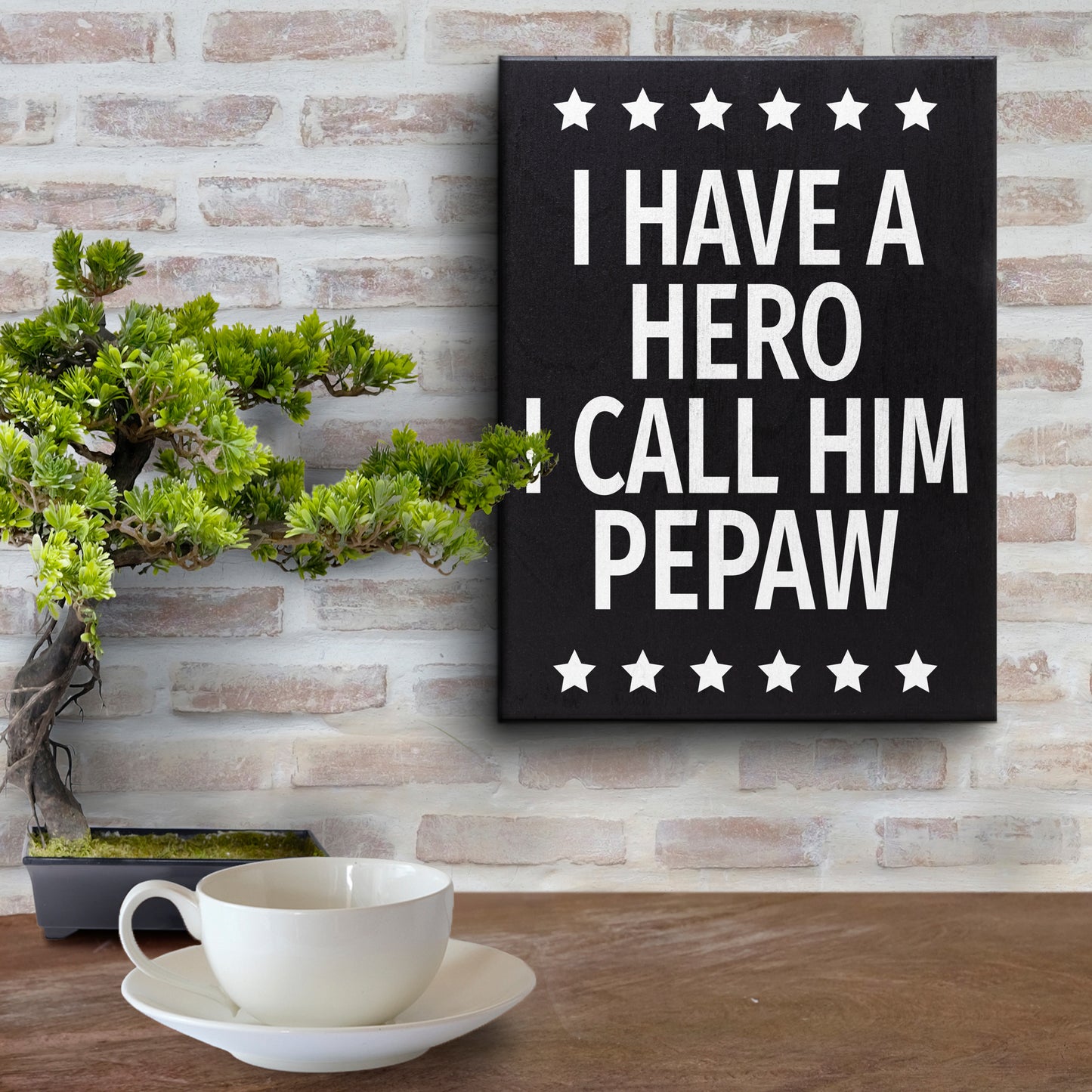 JennyGems Pepaw Gifts from Grandson Granddaughter, Gifts for Pepaw, I Have A Hero I Call Him Pepaw Wood Sign, Pepaw Christmas Gifts, Sentimental Gifts for Grandpa, Grandpa Birthday Gifts