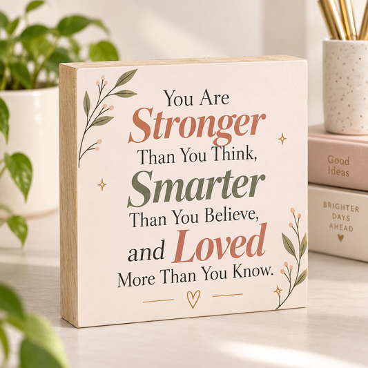 Inspirational Wood Sign: You Are Stronger Than You Think