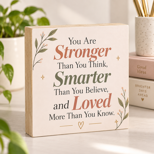 Inspirational Wood Sign: You Are Stronger Than You Think