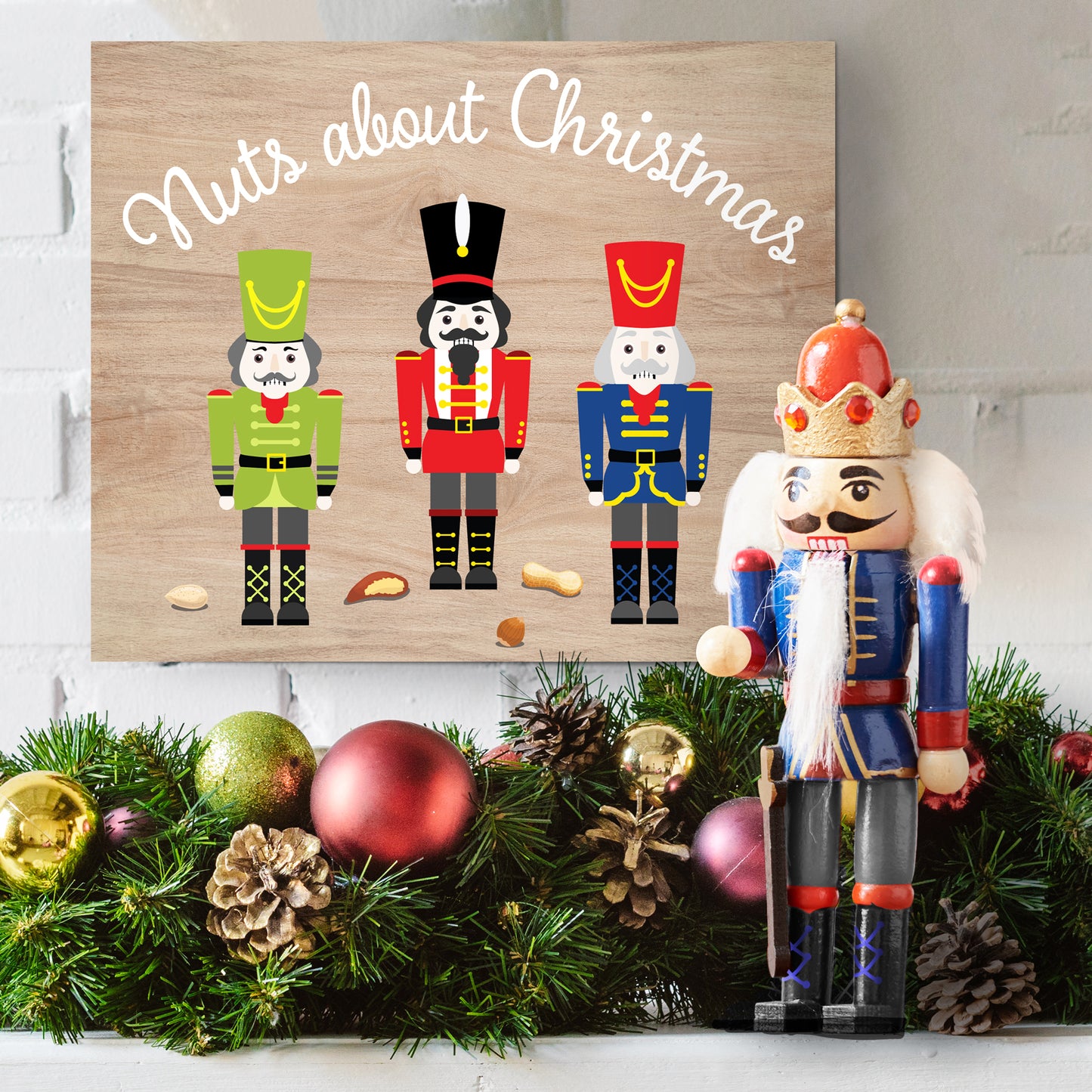 JennyGems Nutcracker Christmas Decorations, Wooden Nutcrackers Hanging Decor for Christmas, Nuts About Christmas Wall Art, Holiday Decorations Home Decor, Christmas Decor, Christmas Gifts
