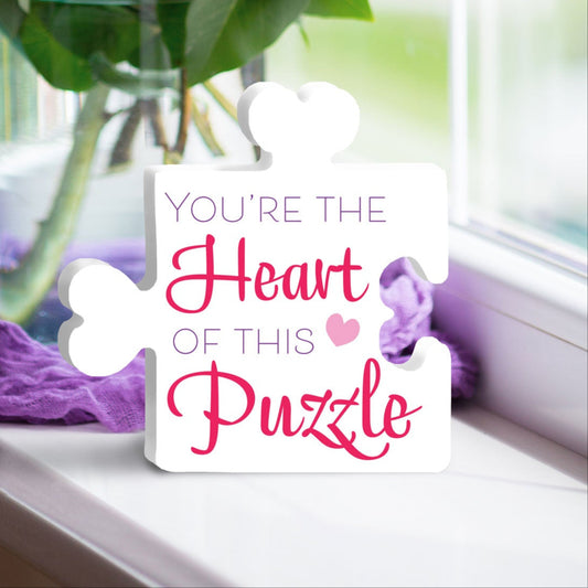 You're the Heart of This Puzzle PVC Sign
