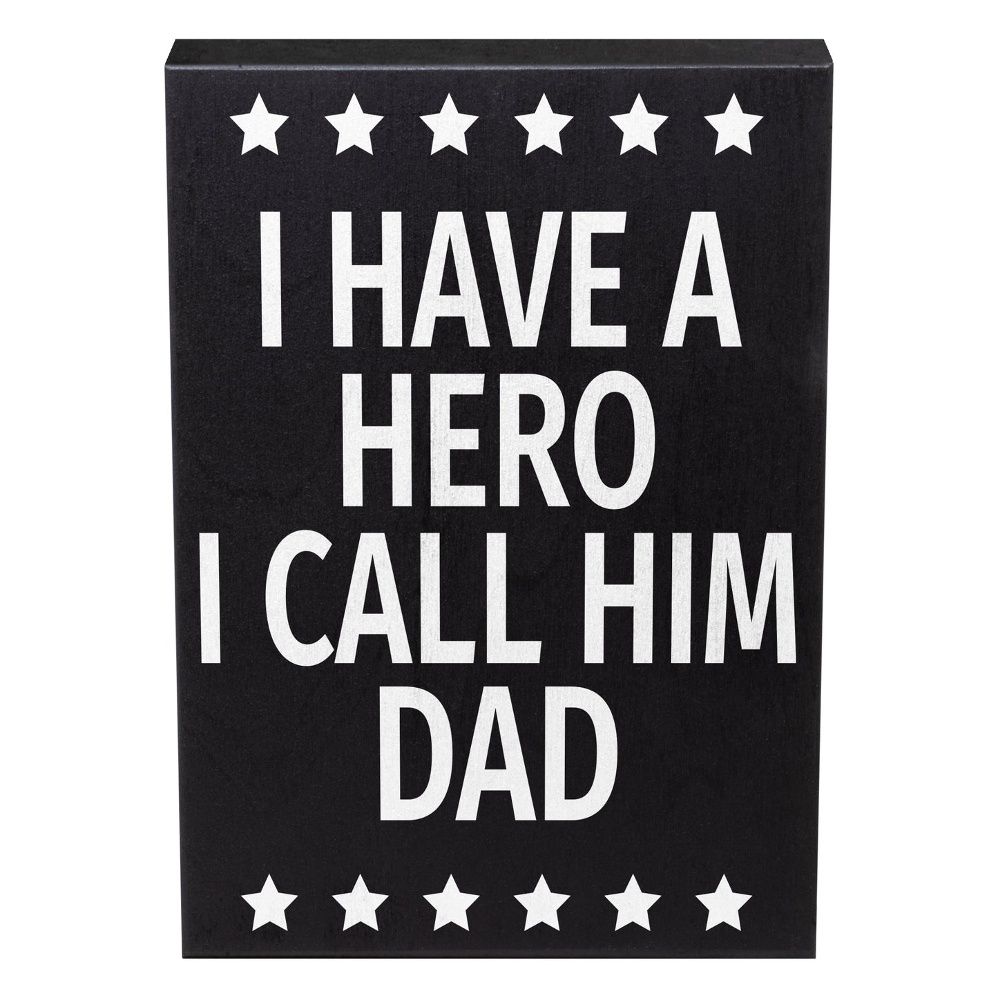 JennyGems Dad Gifts, Dad Birthday Gift, I Have A Hero I Call Him Dad Sign, Gifts for Dad, 6x8 Inch Wood Box Sign, Decorative Plaque for Dad, American Made