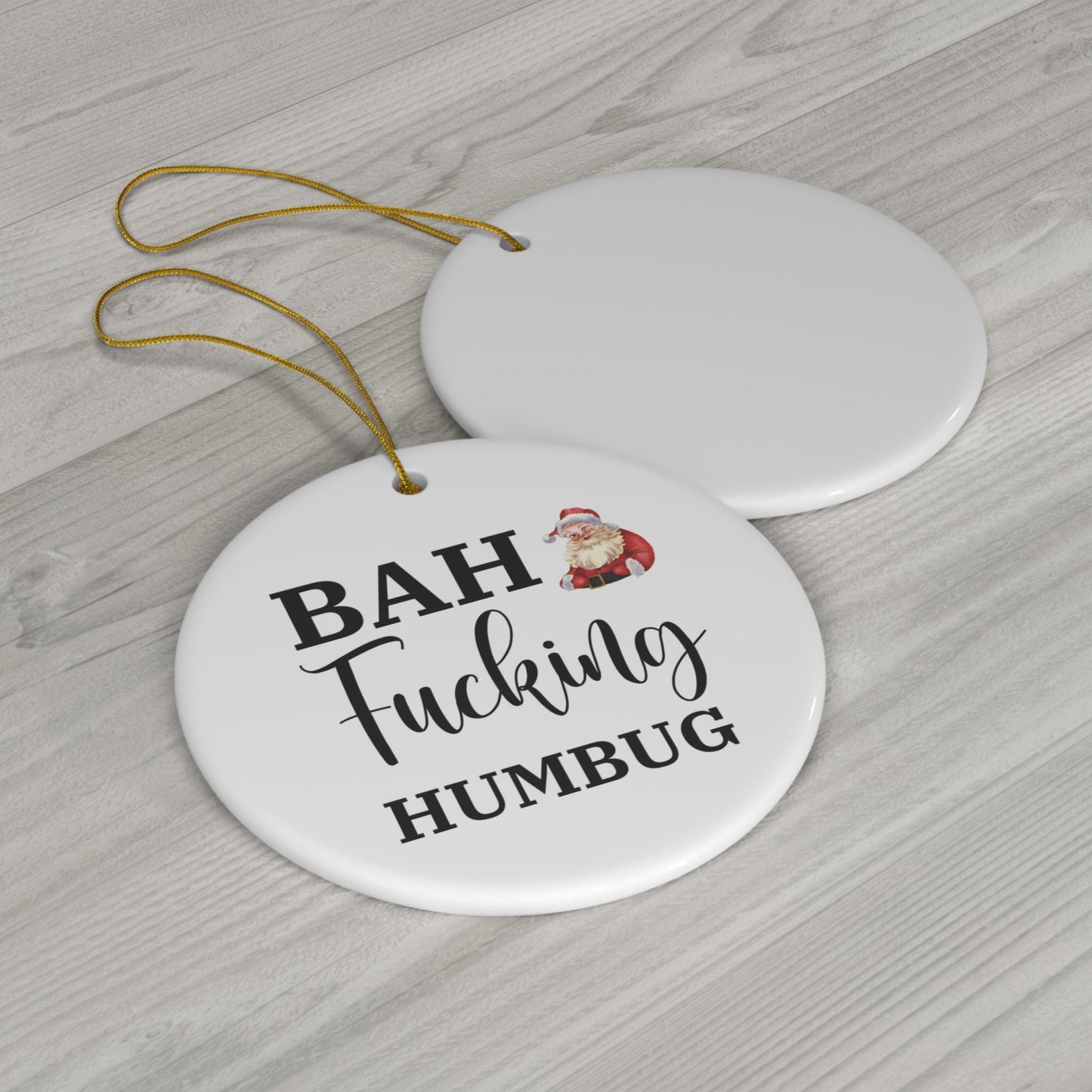 Funny Christmas Ornament - Bah Fucking Humbug, Sarcastic Holiday Decor, Quirky Xmas Gift, Humorous Tree Decoration, Edgy Christmas Ornament