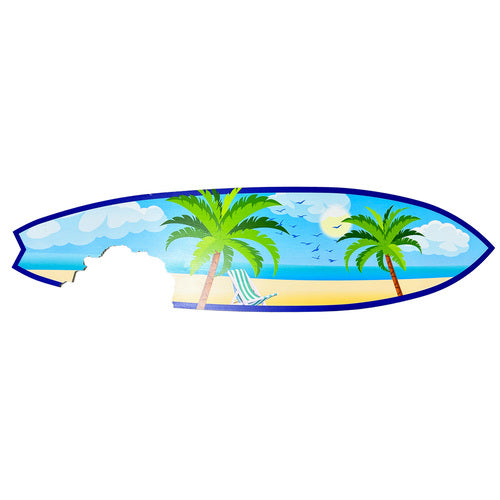 Outdoor Surfboard Wall Art, Beach Decor, Surfboard Sign Outside Inside, Weather Resistant PVC, 4 Foot