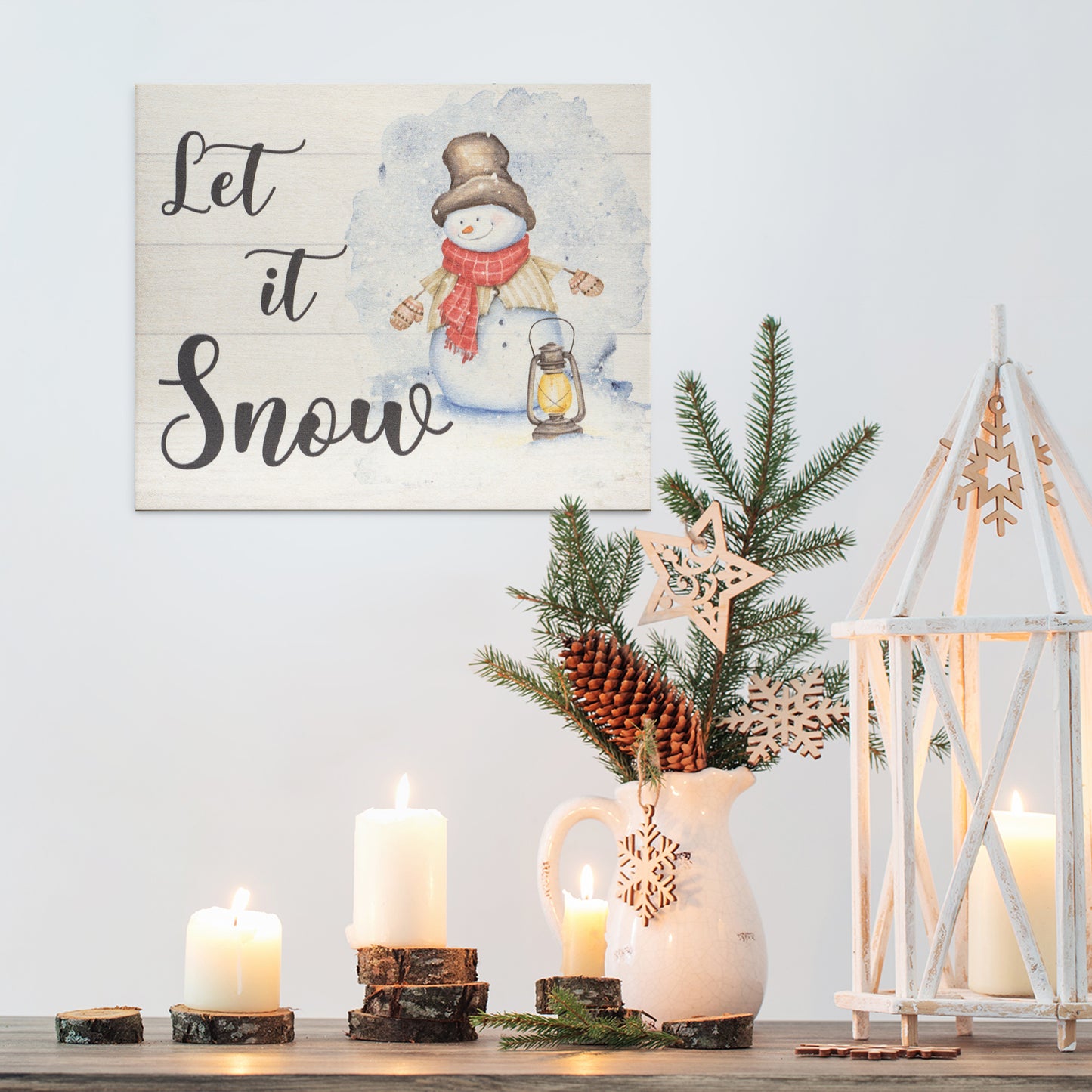 Let It Snow Wood Sign, Christmas Decorations, Cute Christmas Decor, Holiday Decor, Winter Decor, American Made