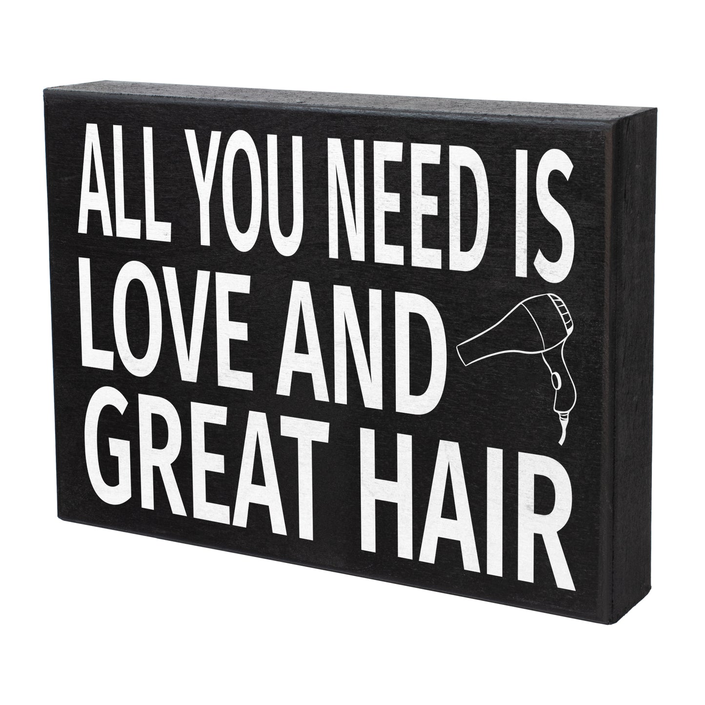 JennyGems Hairdresser Gifts, Hairstylists Gift For Salon, Barber Shop, Hairdresser, All You Need is Love and Great Hair Wood Gift Sign, Hair Salon Decor, Hair Stylist Gift, Cosmetology Graduation Gift