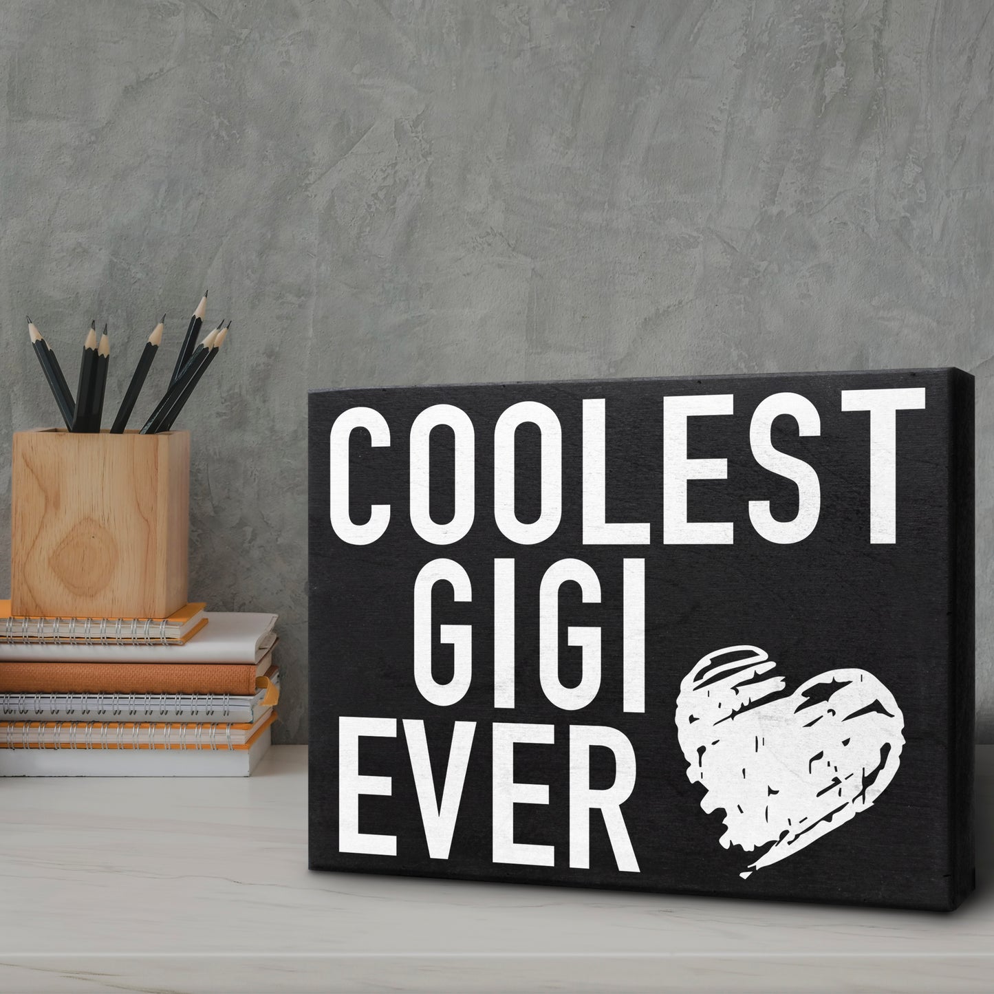 JennyGems Gifts for Gigi, Gigi Gifts From Granddaughter Grandson, Coolest Gigi Ever Wood Box Sign, Gigi Birthday Gifts from Grandkids