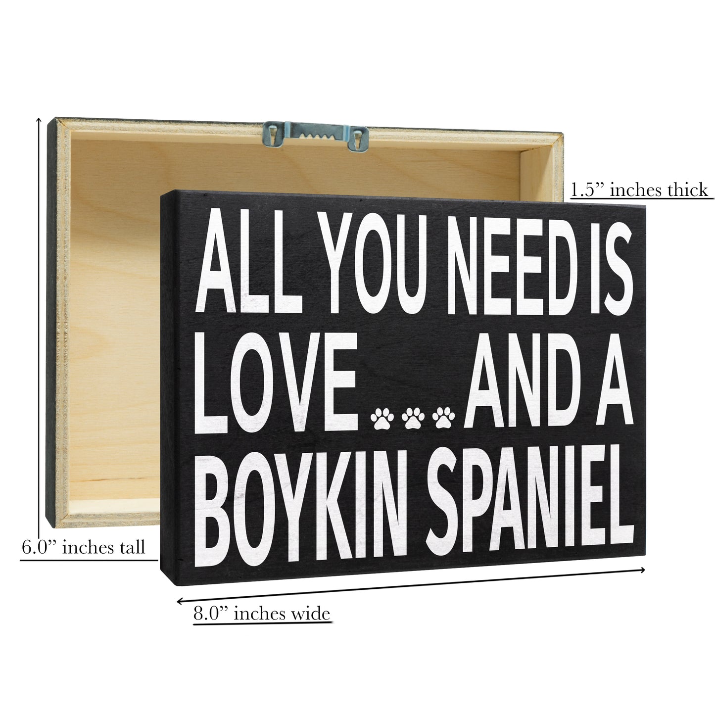 JennyGems Boykin Spaniel Gifts, All You Need Is Love and a Boykin Spaniel Wooden Sign, Boykin Spaniel Dog, Shelf Decor and Wall Hanging, Made in USA