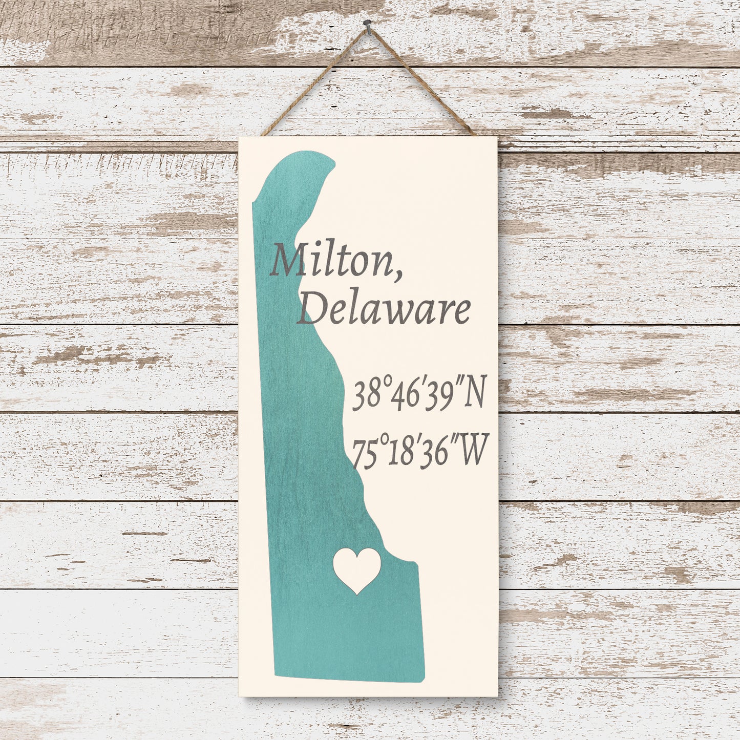 JennyGems Milton, Delaware Nautical Wood Sign | Made in USA