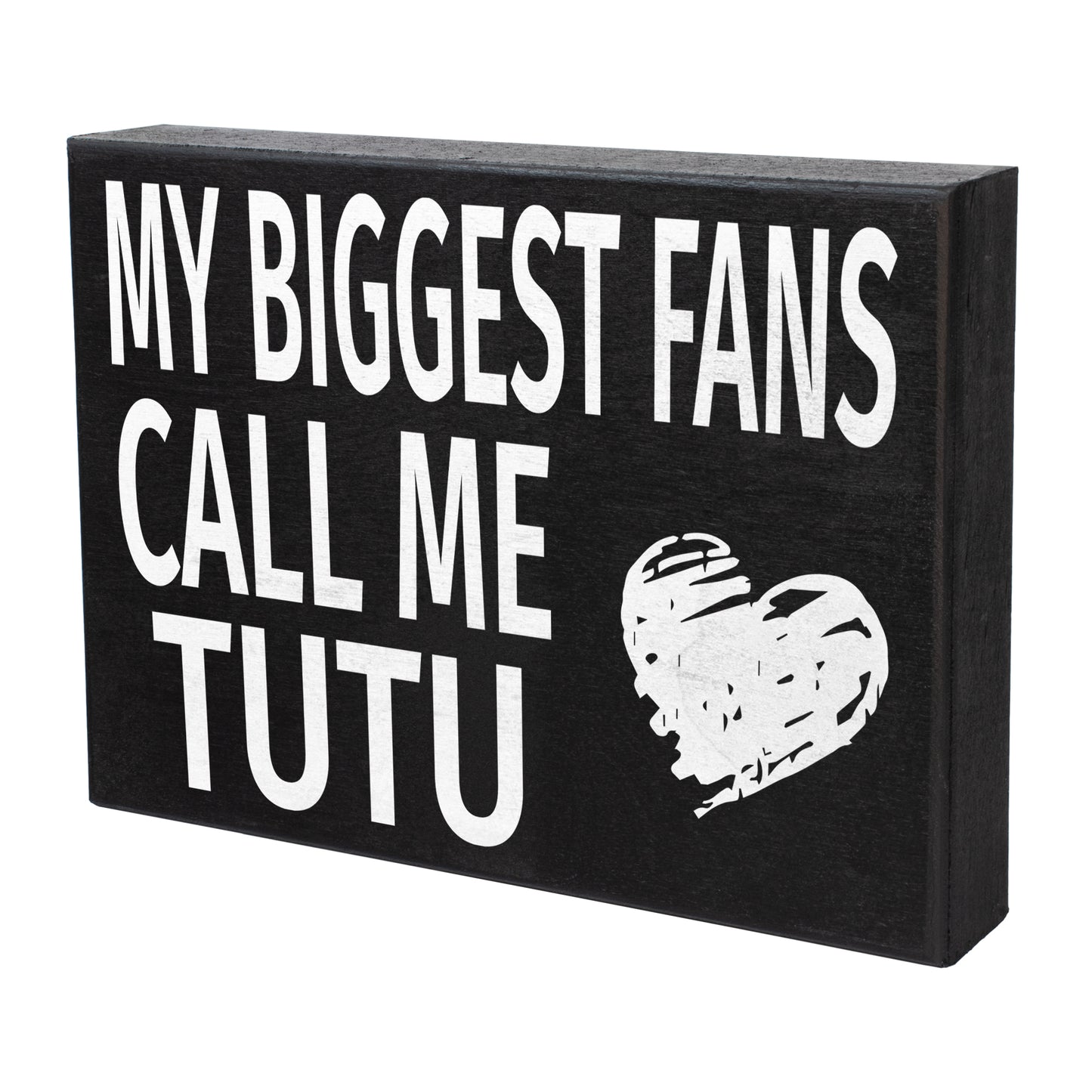 JennyGems Gifts for Tutu, Tutu Gifts from Granddaughter Grandson, My Biggest Fans Call Me Tutu Wooden Box Sign, Tutu Gifts for Christmas, Tutu Birthday Gifts from Grandkids