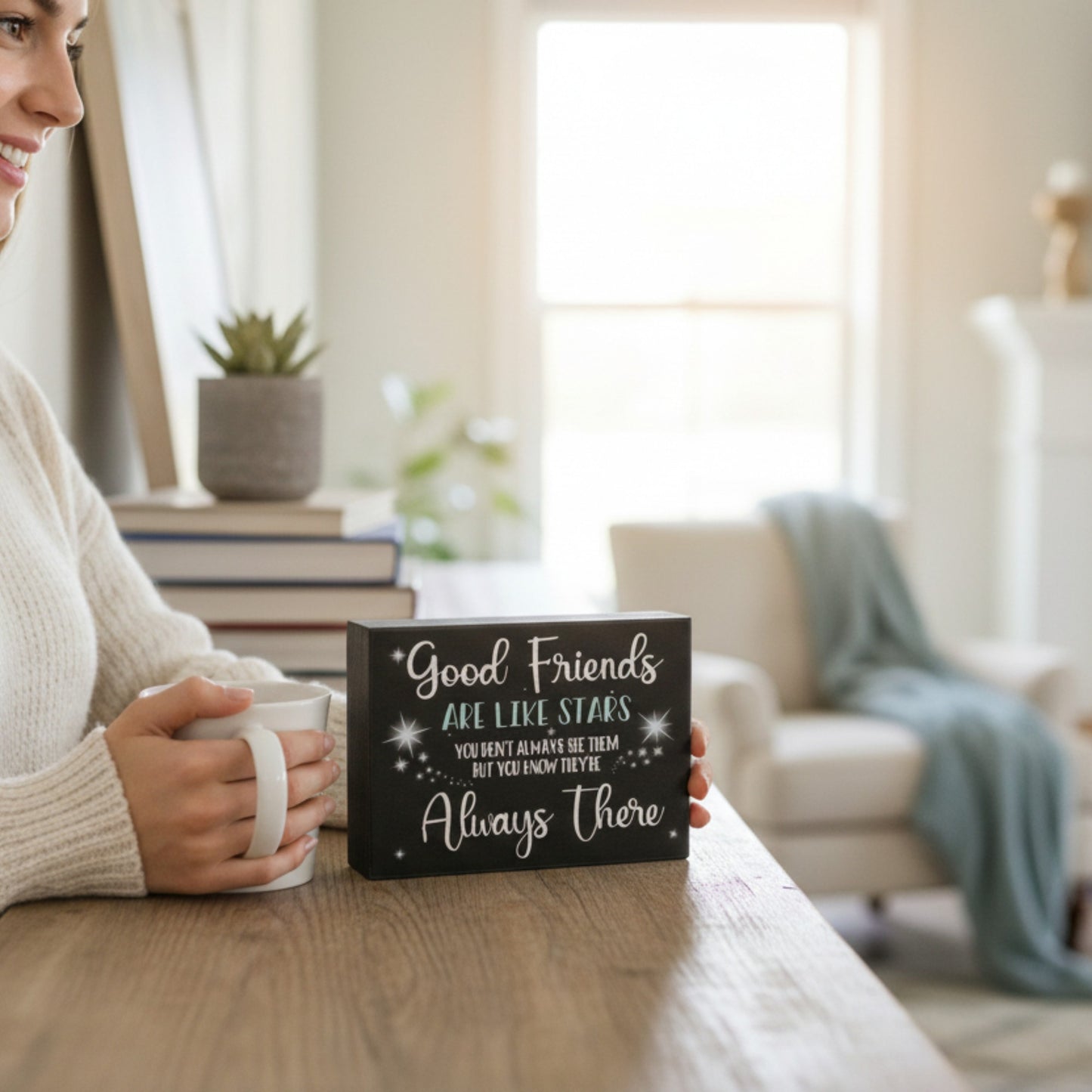 Good Friends Are Like Stars Wooden Sign, Meaningful Gift for a Friend