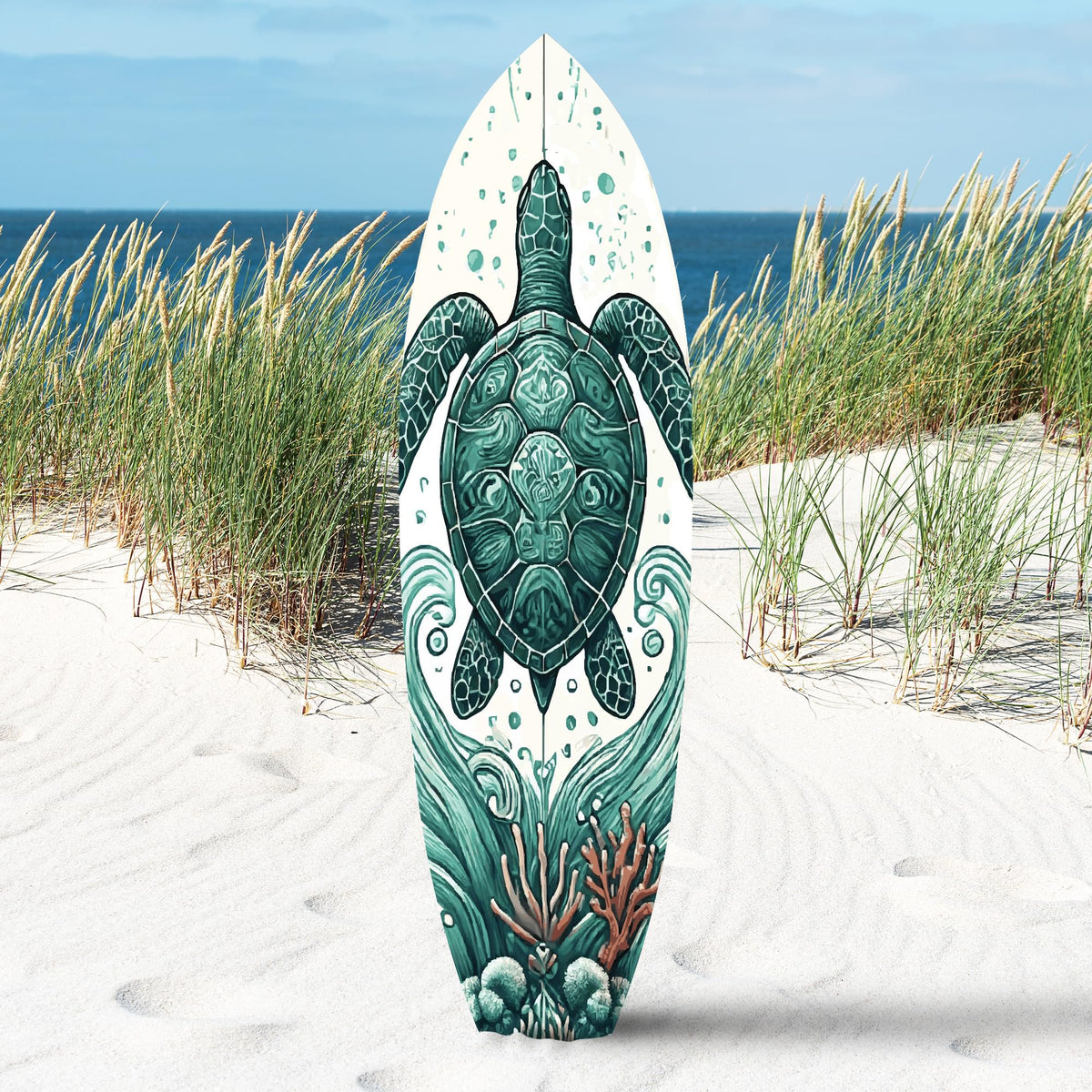 Decorative Turtle Surfboard Wall Art PVC, Weather Resistant