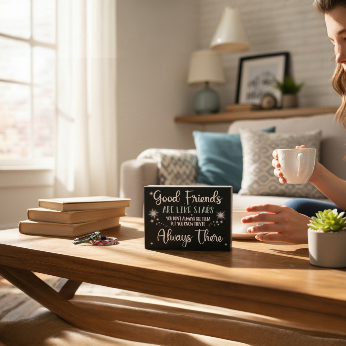 Good Friends Are Like Stars Wooden Sign, Meaningful Gift for a Friend