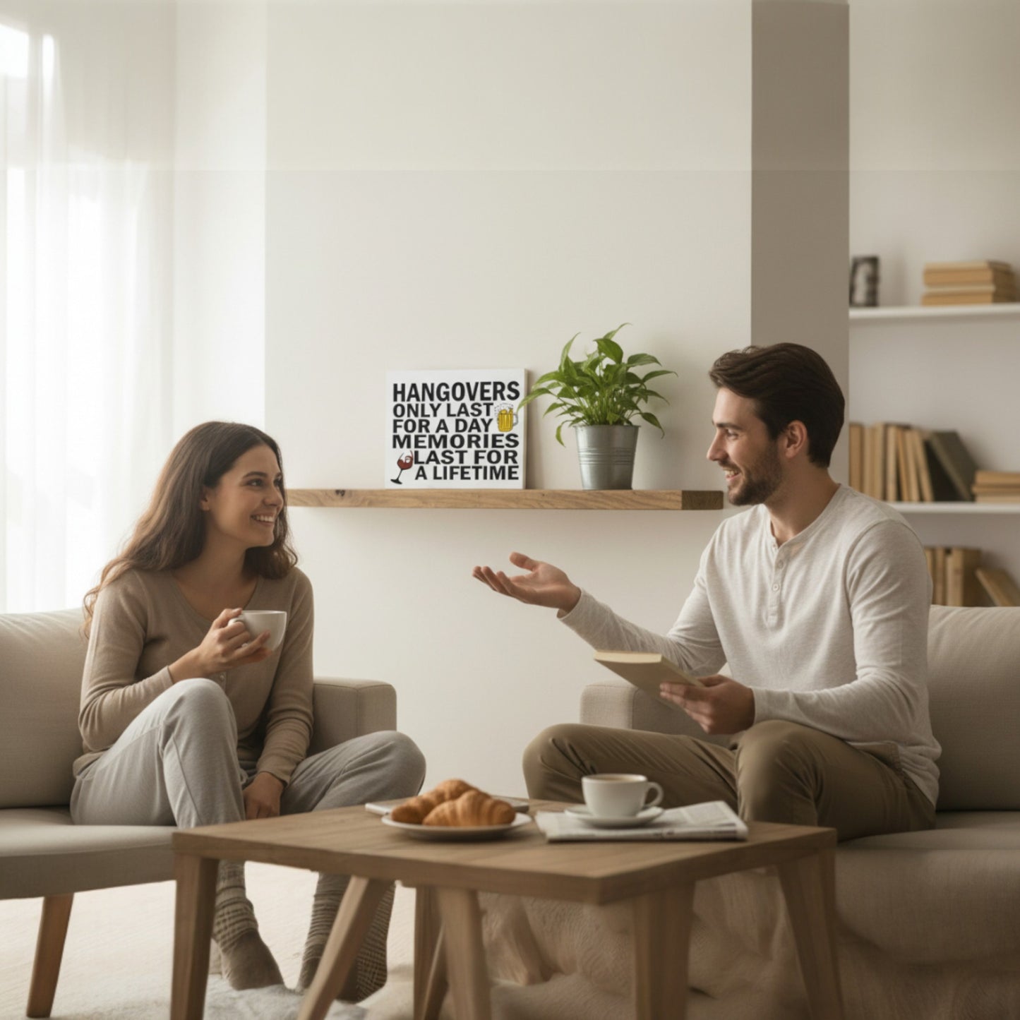 Hangovers Only Last for a Day Memories Last for a Lifetime Sign and Gift