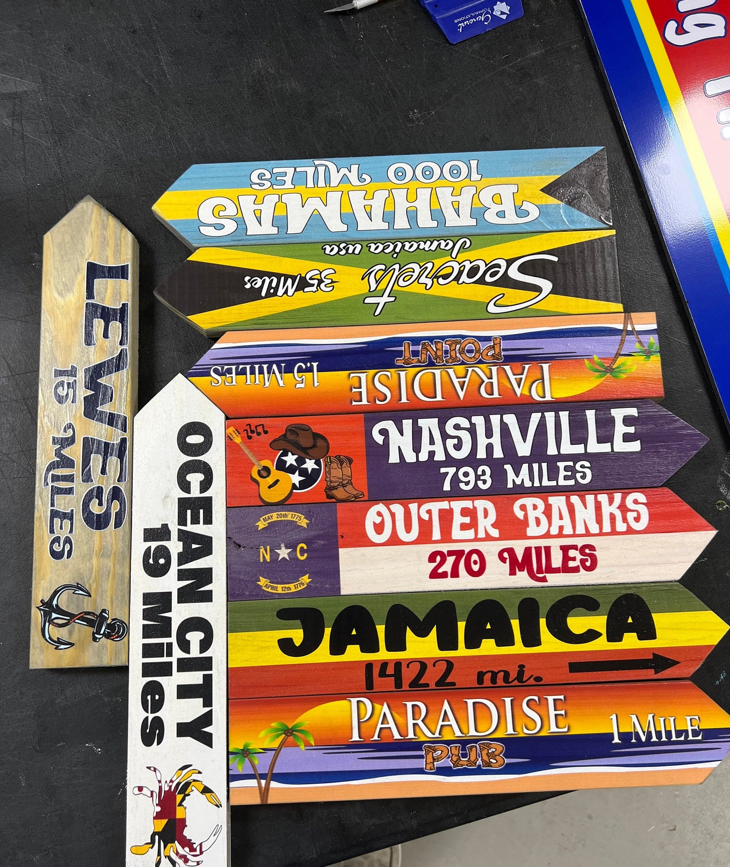 Custom Destination Arrow Sign: Travel Memory Gift, Weather Resistant