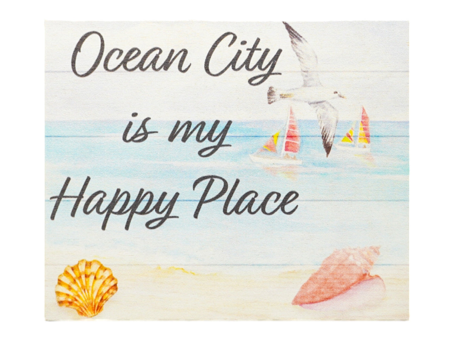 Ocean City Wood Sign: Coastal Beach House Decor