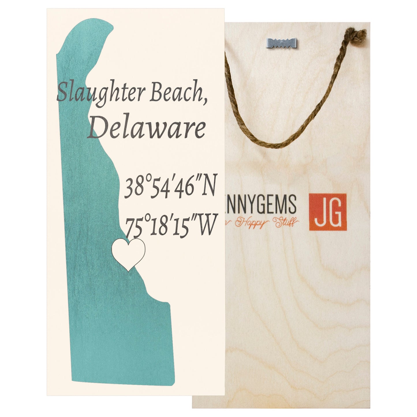 Slaughter Beach, Delaware Wood Sign: Nautical Home Decor