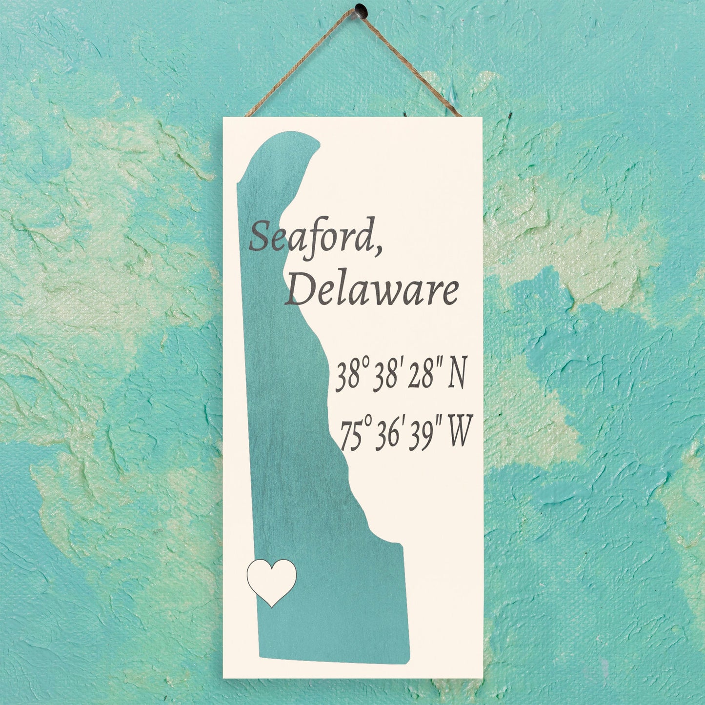 Seaford, Delaware Wooden Sign: Nautical Hometown Decor