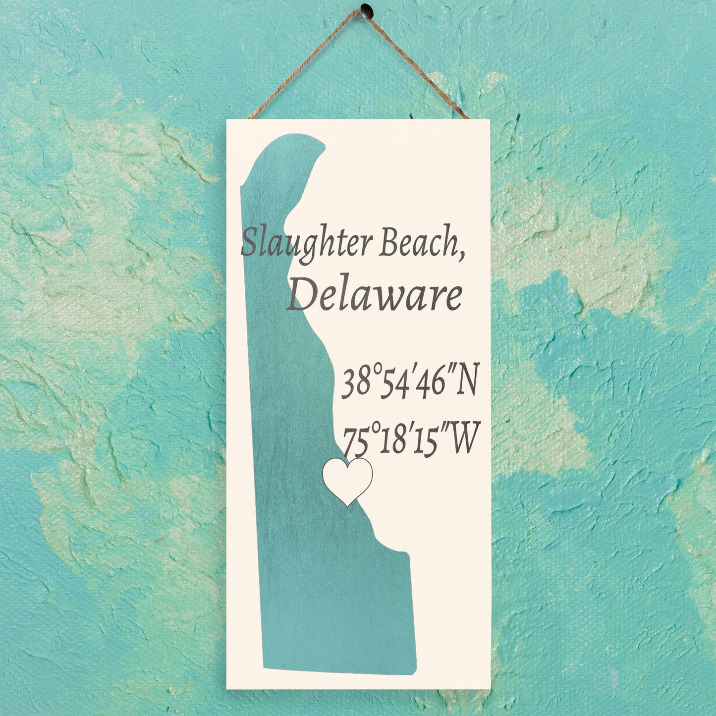 Slaughter Beach, Delaware Wood Sign: Nautical Home Decor