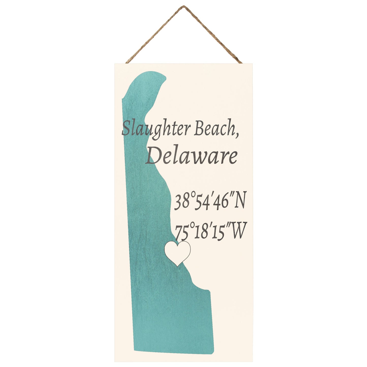 Slaughter Beach, Delaware Wood Sign: Nautical Home Decor